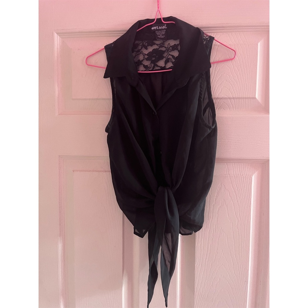 Black sheer blouse